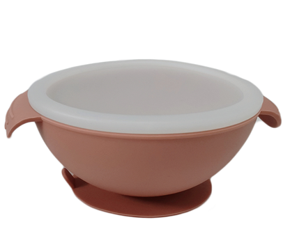 Pink suction bowl with lid